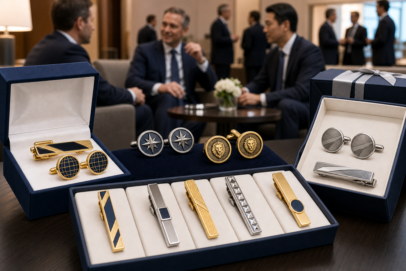 Custom tie clips and cufflinks